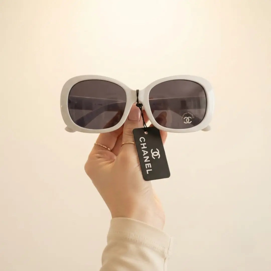 White Chanel square sunglasses