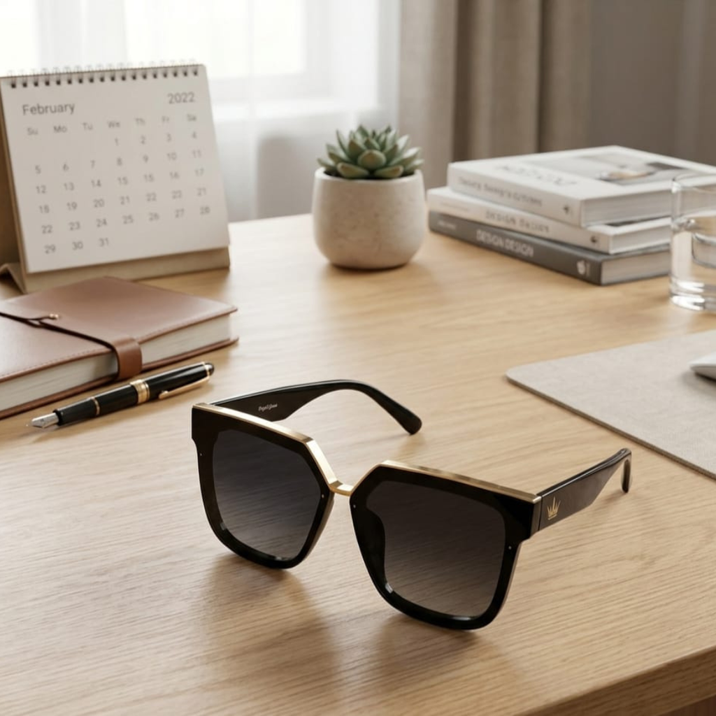 Black rectangle sunglasses