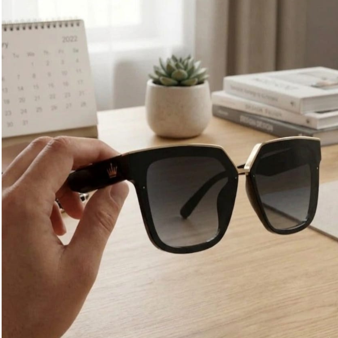 Black rectangle sunglasses