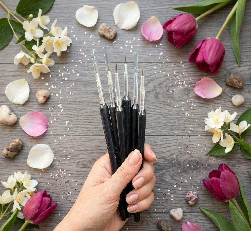 6 piece nail art brushes