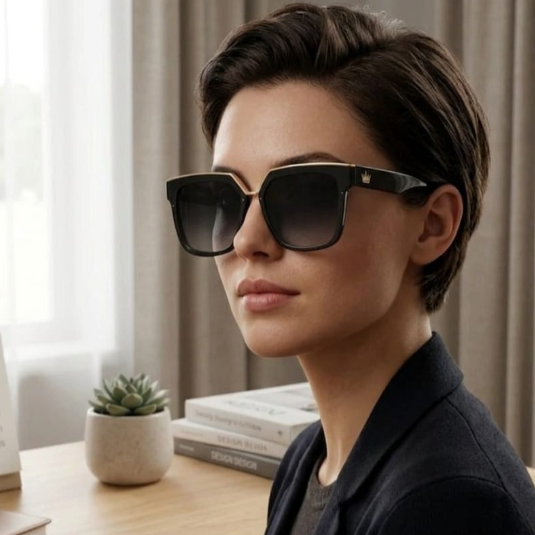 Black rectangle sunglasses