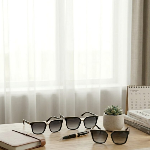 Black rectangle sunglasses