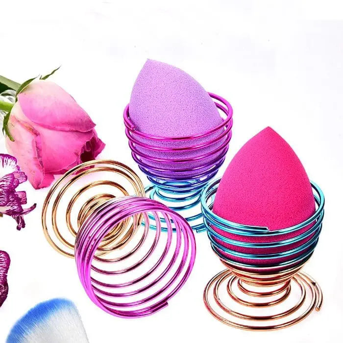 Makeup puff with stand
