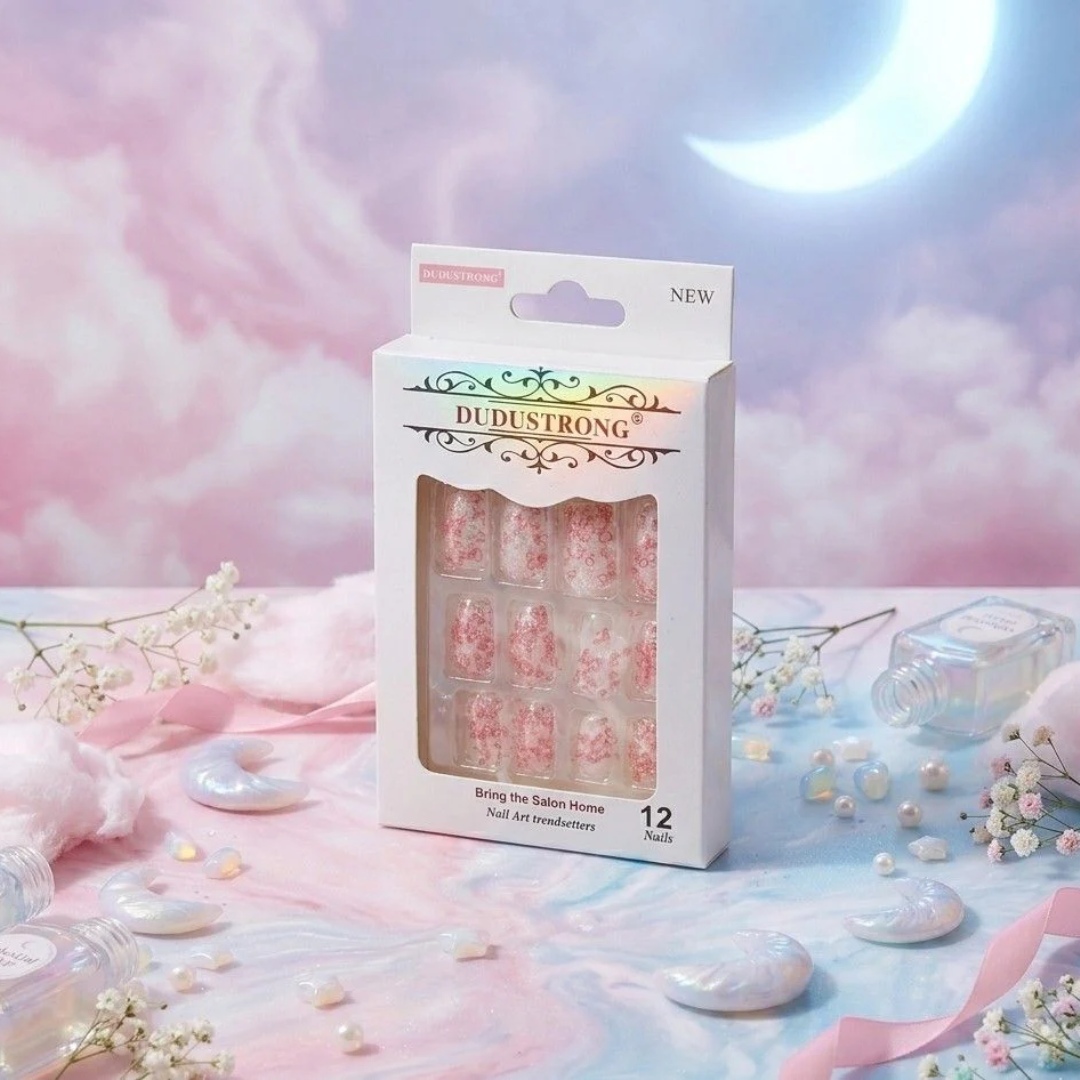 Pink Floral Nails