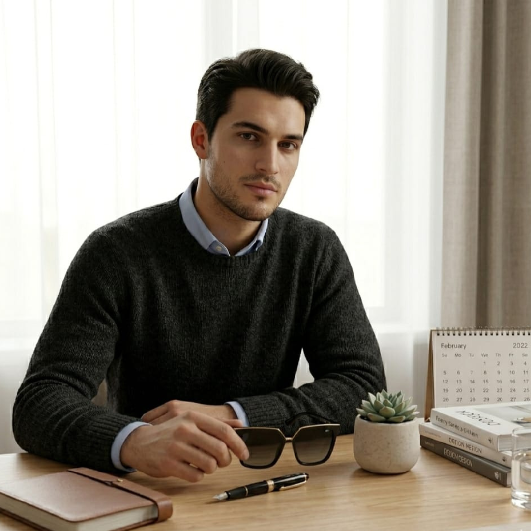 Black rectangle sunglasses