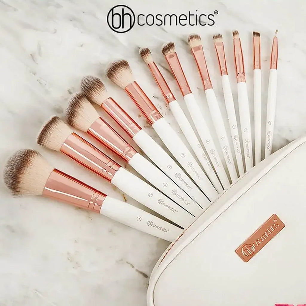BH Cosmetics Rose Gold Brushes Set with Zipper Pouch