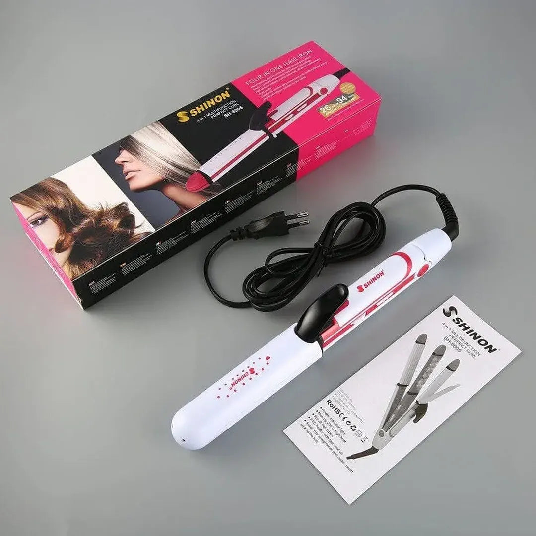Shinon New 3 In 1 Ultimate Stylist Professional Hair Iron, Curler & Crimper Tool