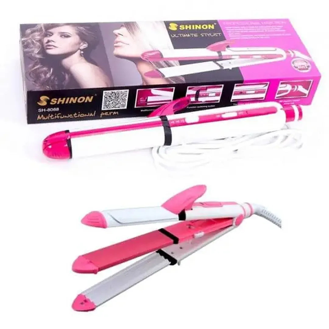 Shinon New 3 In 1 Ultimate Stylist Professional Hair Iron, Curler & Crimper Tool