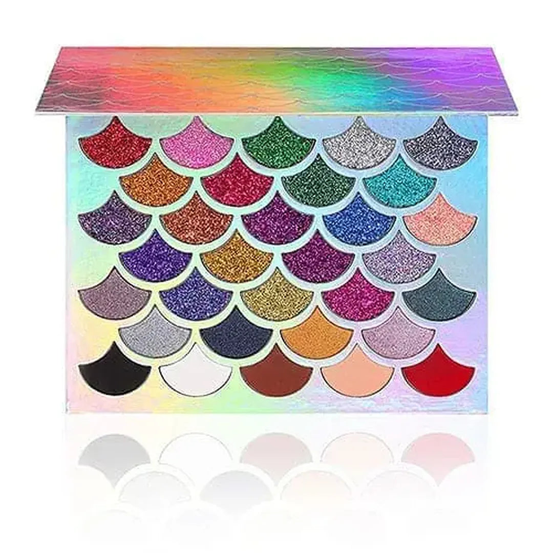 Mermaid Glitter Matte Eye Shadow Palette-Cleof Cosmetics 32 Colors + Matte & Shimmery Eyeshades