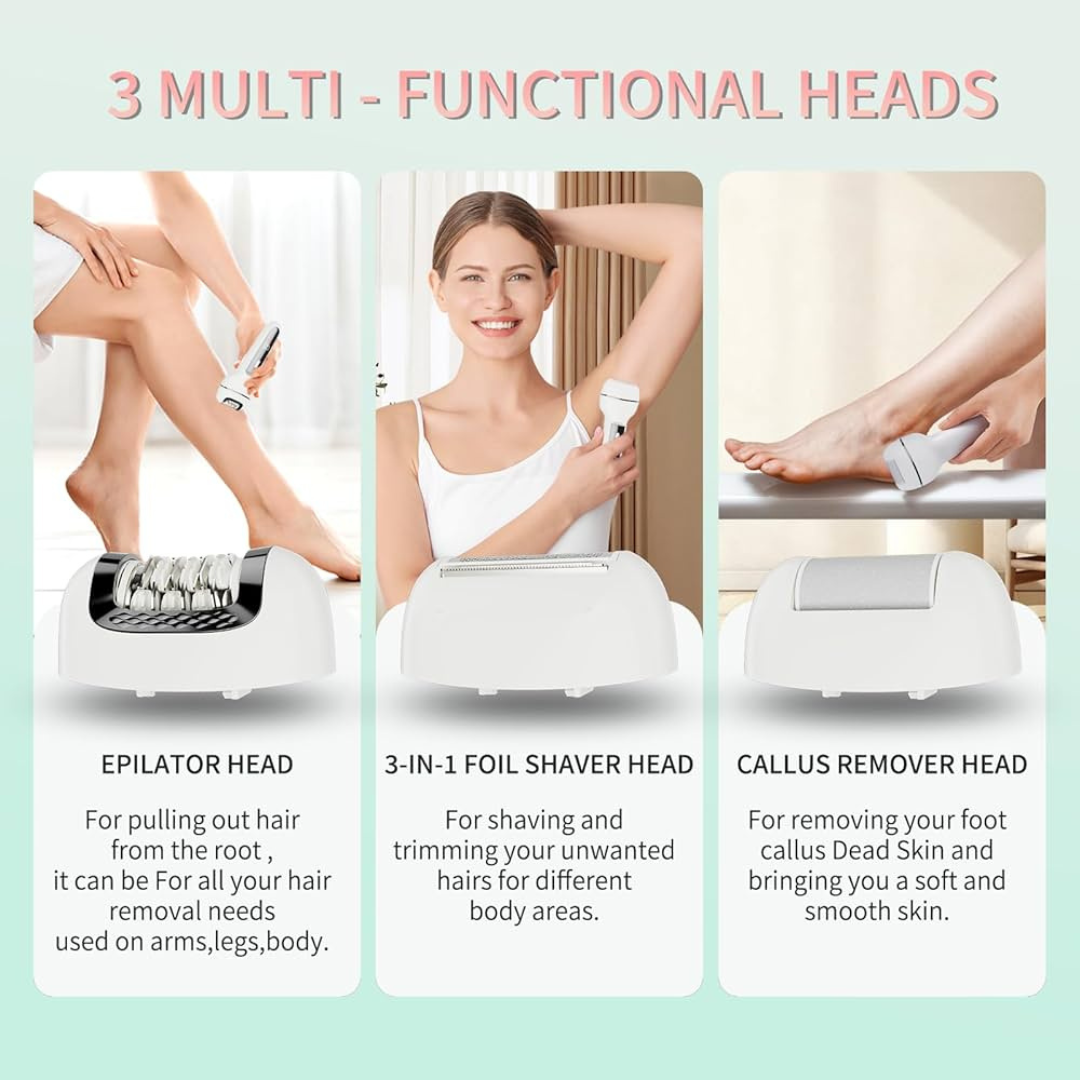 Aprilla 3in1 Epilator, Exfoliator & Buffer Face & Body