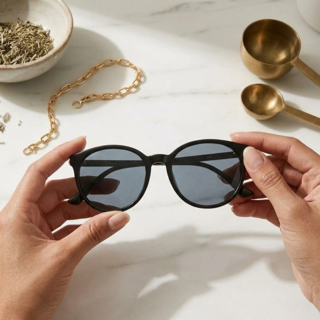 Lyrasphere Black Female Round Sunglasses