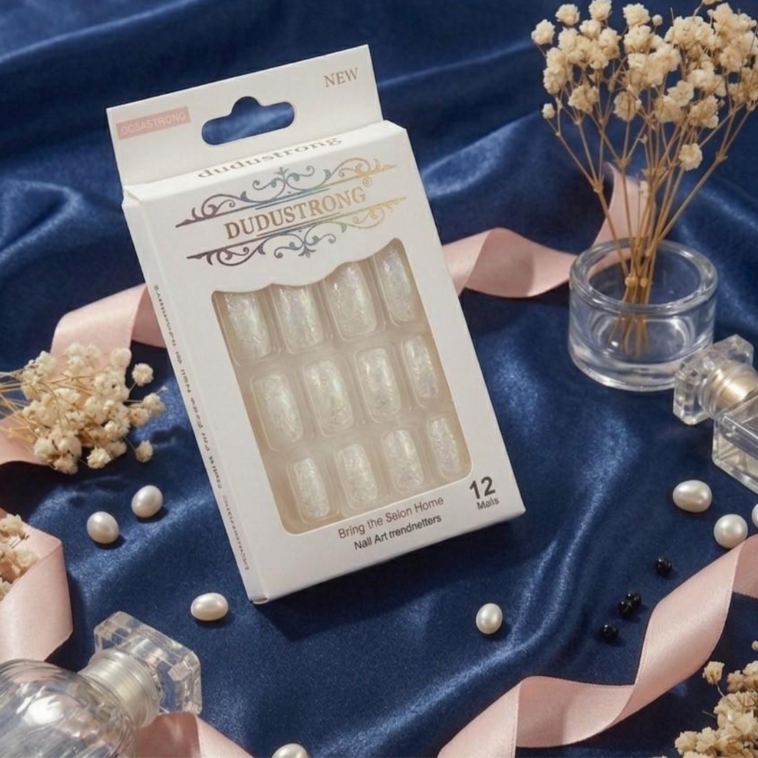 White Crystal Nails