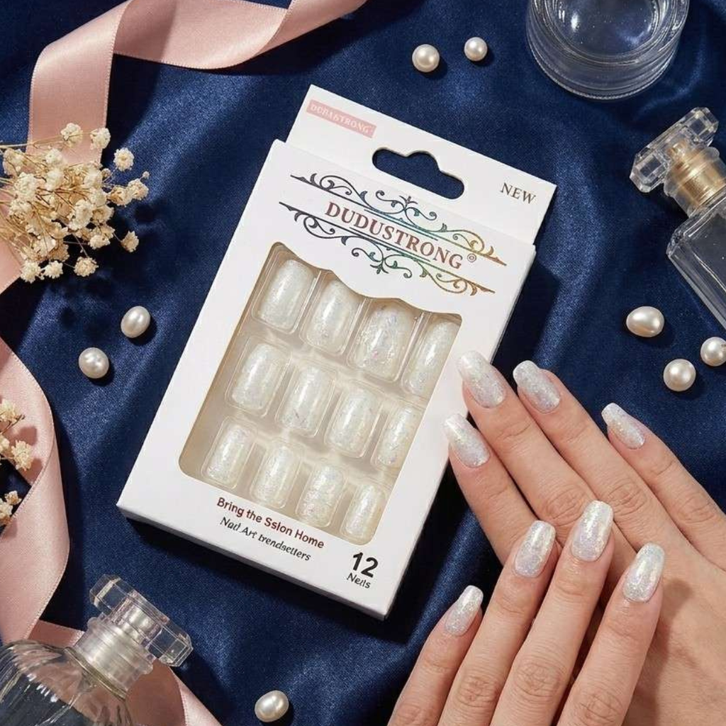 White Crystal Nails
