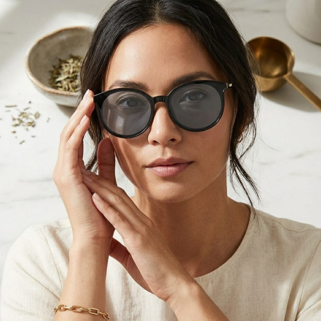 Lyrasphere Black Female Round Sunglasses