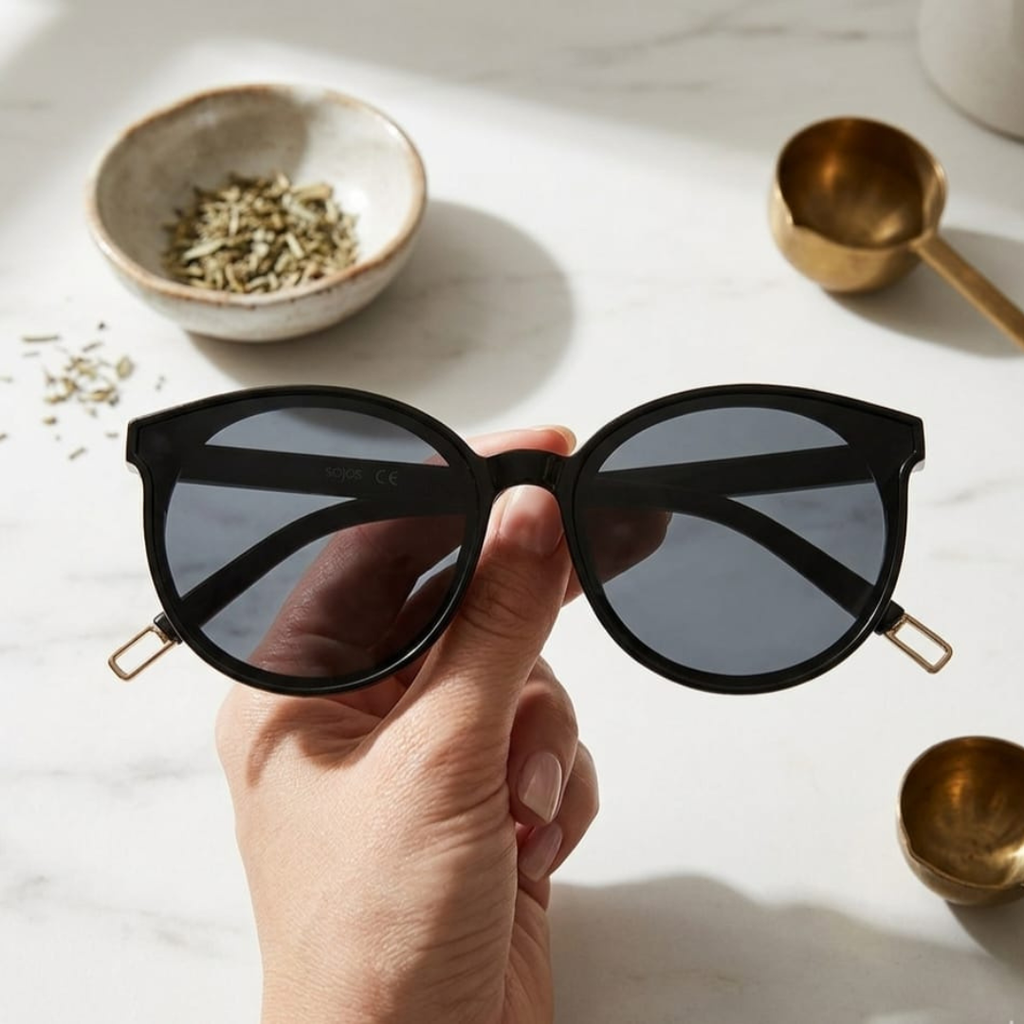 Lyrasphere Black Female Round Sunglasses