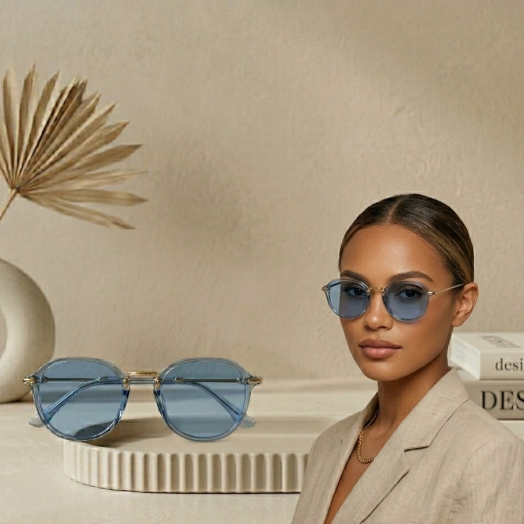 DONNY Clear Light Blue Lens sunglasses