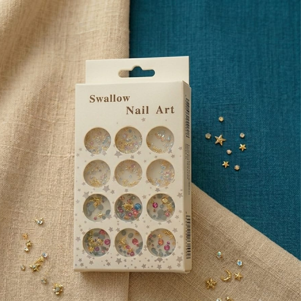 Swallow Multi Beads Nail Art