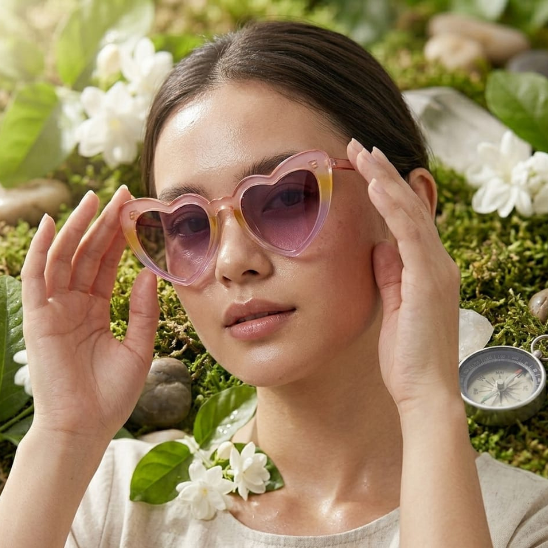 Heart Shaped Sunglasses Women Retro Cat Eye Sunglasses