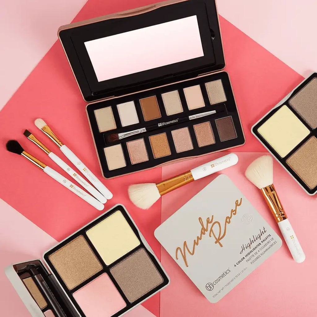 BH Cosmetics Nude Rose Highlighter - 4 Color Highlighter Palette