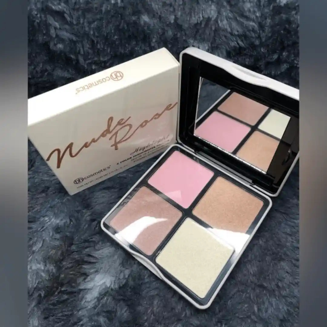 BH Cosmetics Nude Rose Highlighter - 4 Color Highlighter Palette