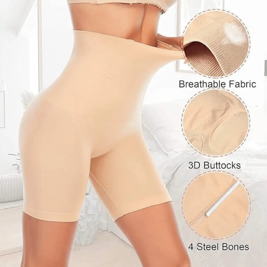 Women’s Tummy Control Shapewear Waisted Body Shaper for Thigh Slimming Underwear