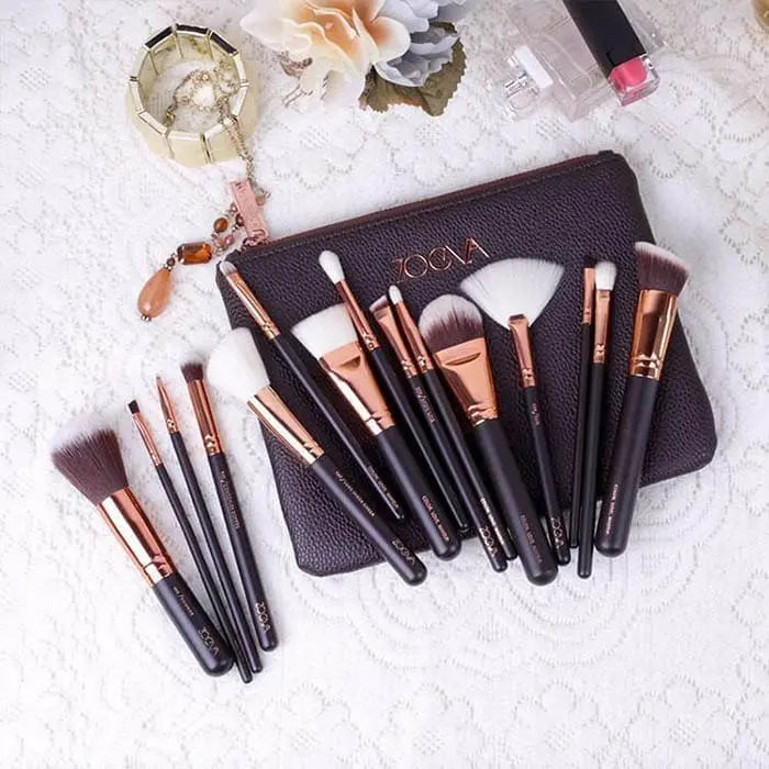 Zoeva Brush Set Brown 15 Piece with Bag