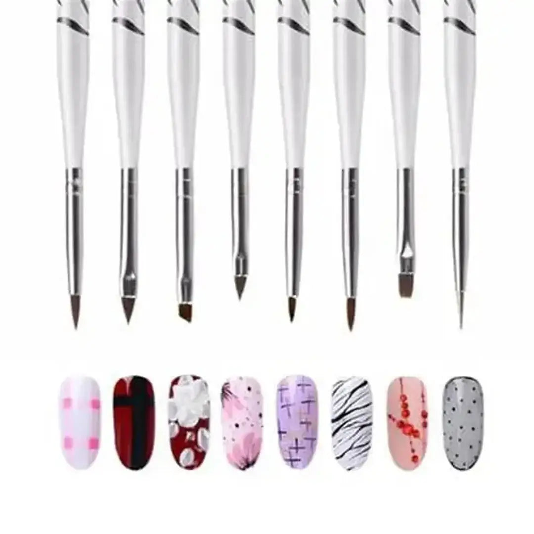 Acrylic 3d Nail Art Brush Set 8 Pieces