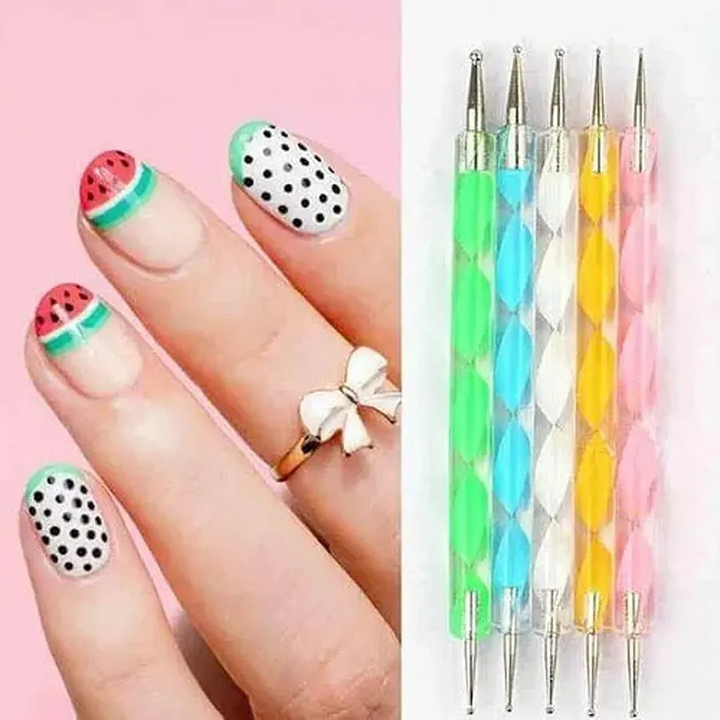 Double Sided Nail Art Dotting Tool 5 Pieces - Cosmera.store