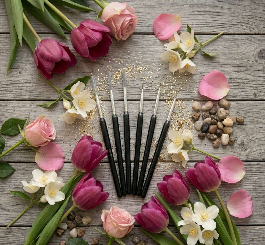 6 piece nail art brushes