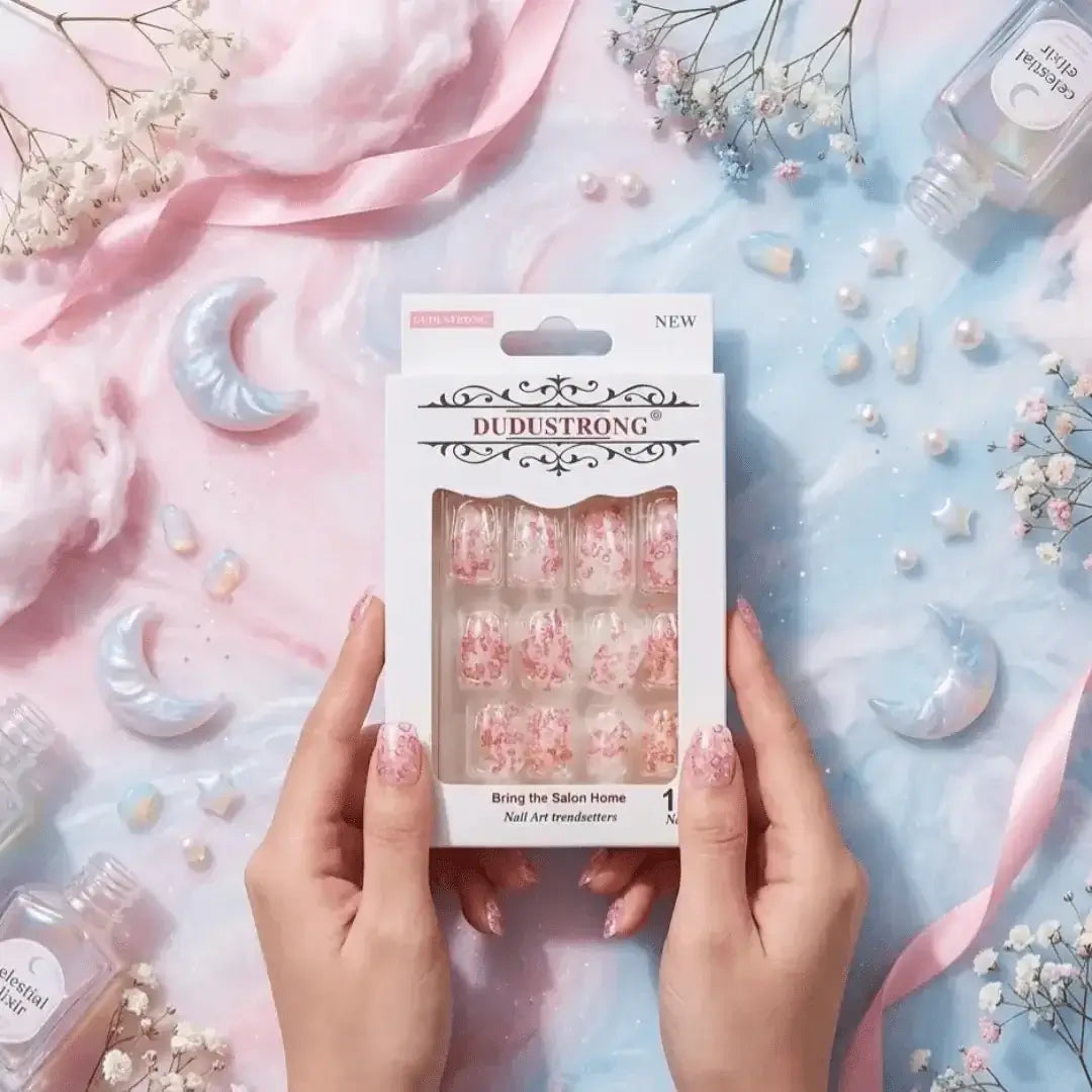 Pink Floral Nails