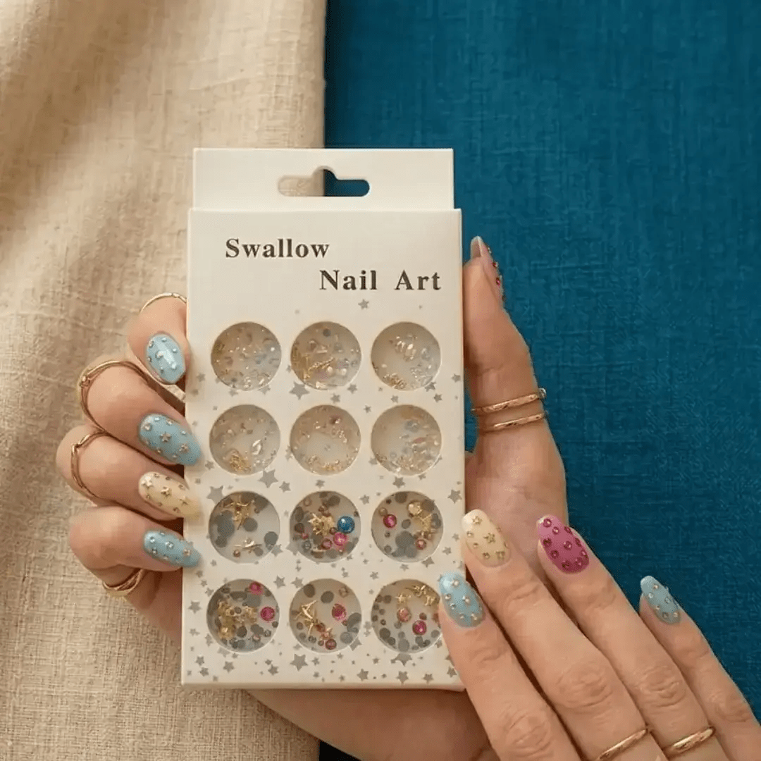 Swallow Multi Beads Nail Art - Cosmera.store