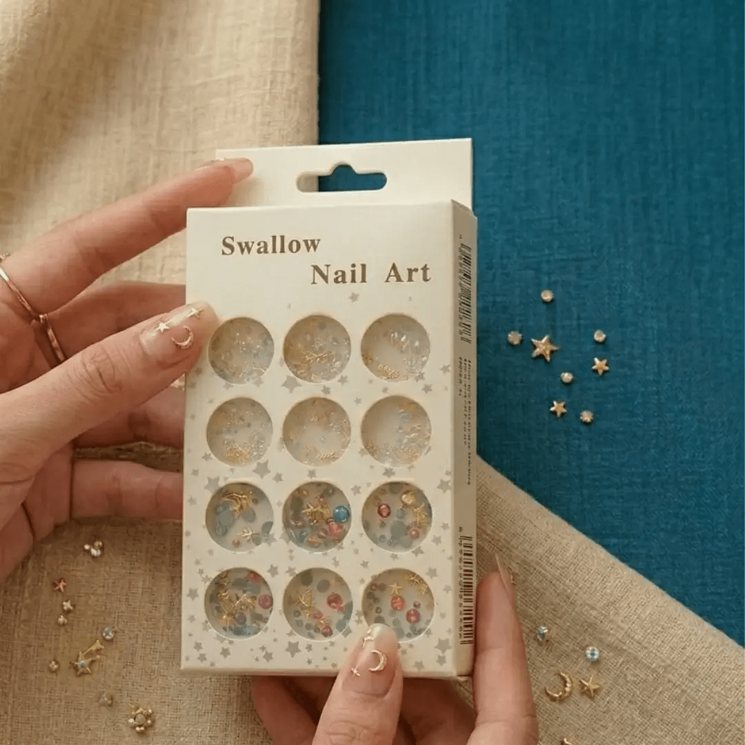 Swallow Multi Beads Nail Art - Cosmera.store