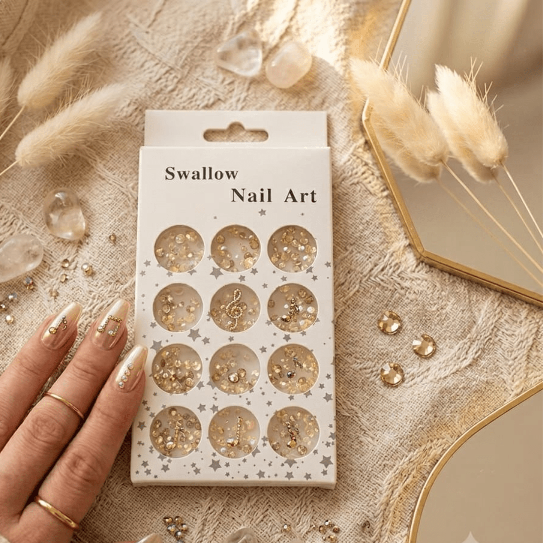 Swallow Nail Art Yellow Beads - Cosmera.store