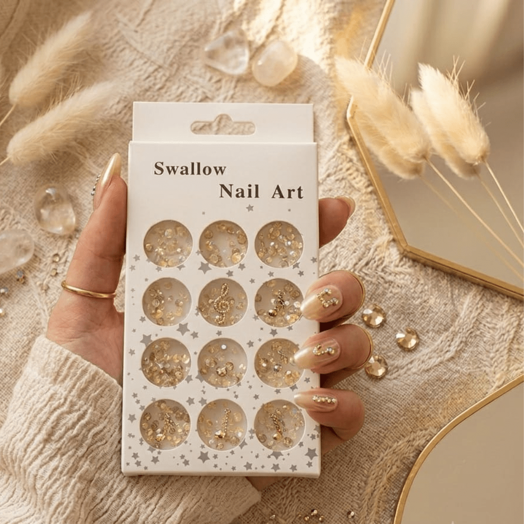 Swallow Nail Art Yellow Beads - Cosmera.store