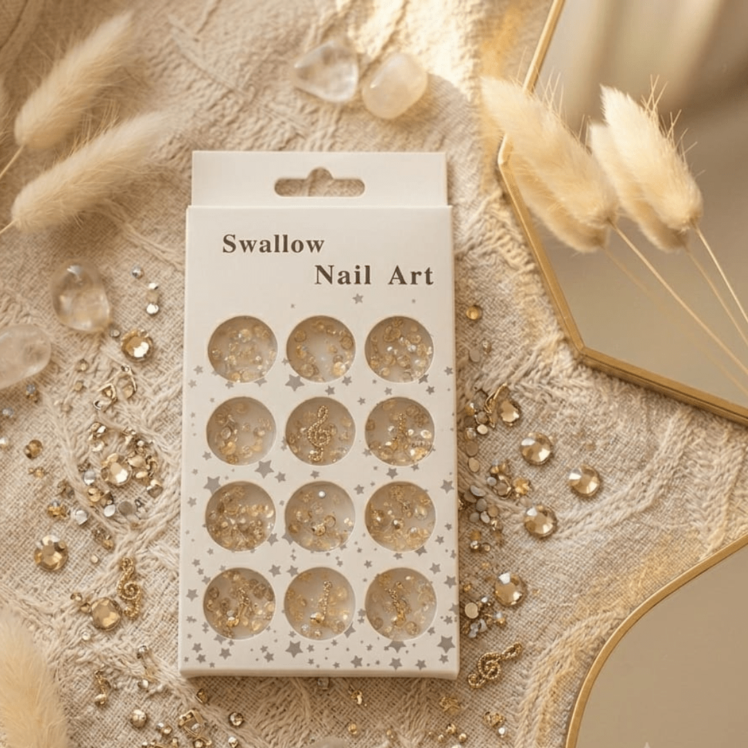 Swallow Nail Art Yellow Beads - Cosmera.store