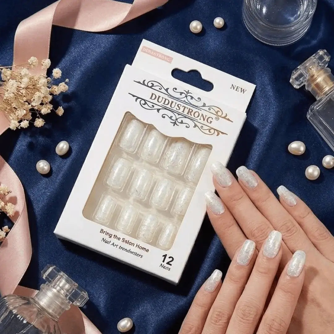 White Crystal Nails